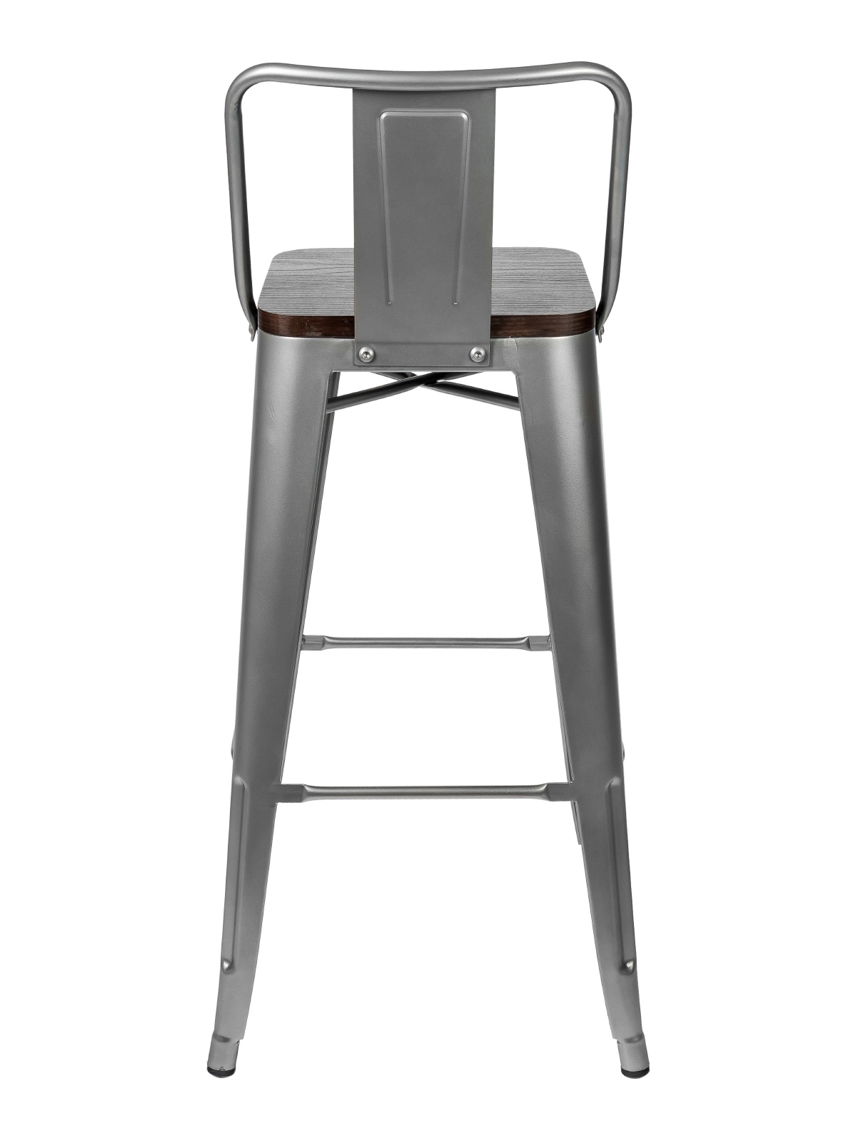 Стул барный "Толикс WOOD со спинкой серебристый матовый" - фото Стул барный "Толикс WOOD со спинкой серебристый матовый"